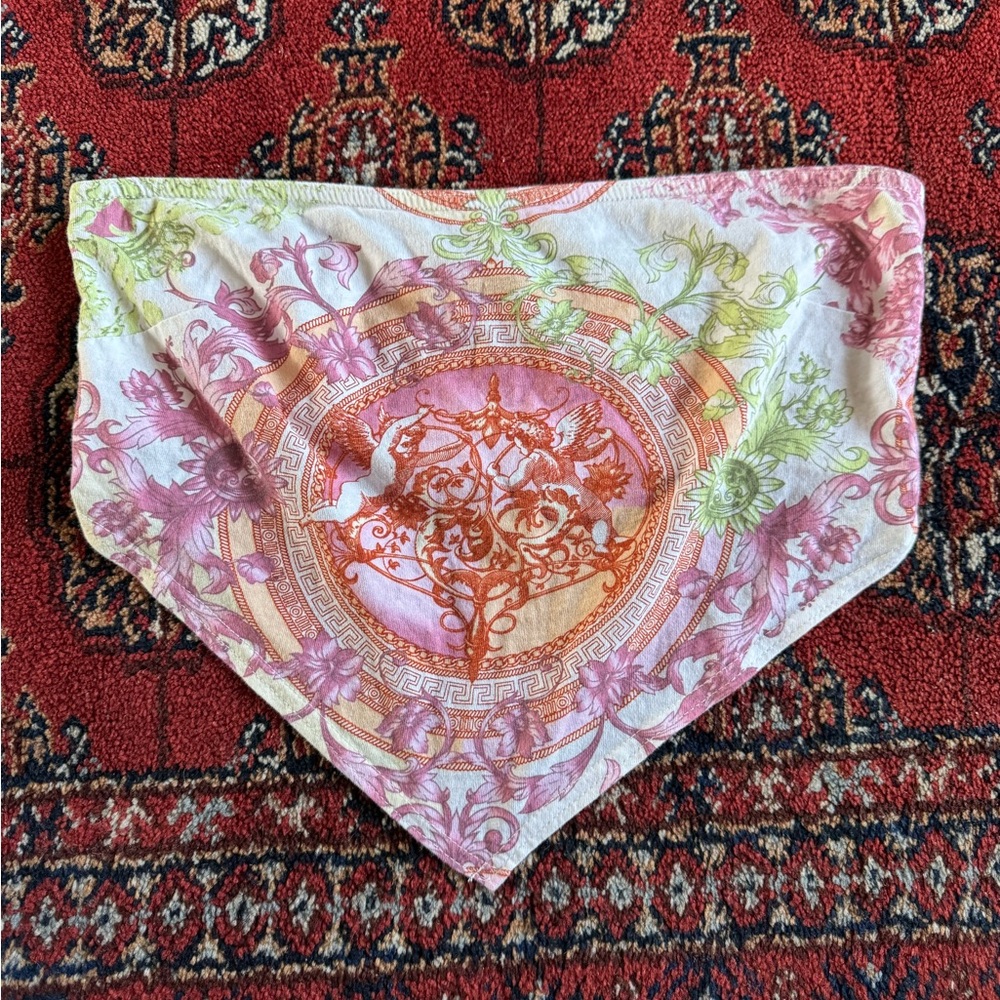 Floral Patterned Bandana Strapless Top